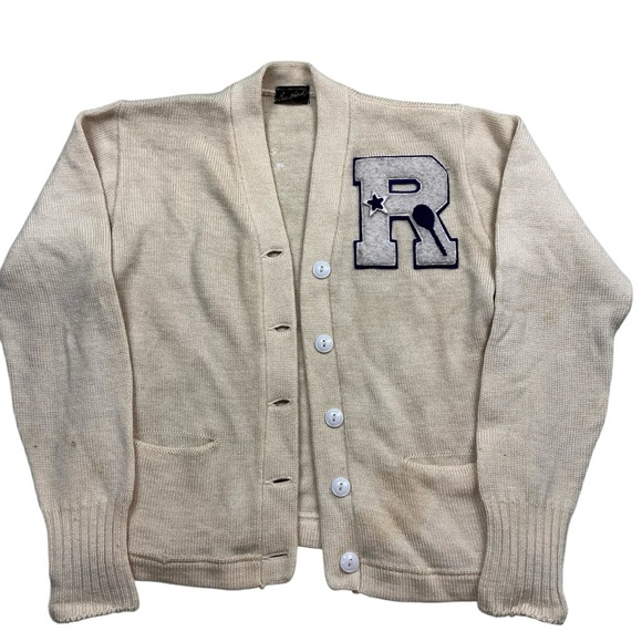 bill hatch Sweaters - Vintage 1940s Bill Hatch wool varsity letterman’s sweater Womens S